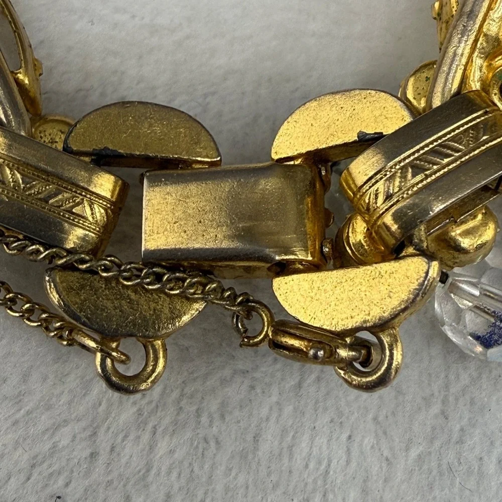 Vintage Juliana Rhinestone Bracelet Cha Cha Gold Tone 7" - Picture 9 of 11